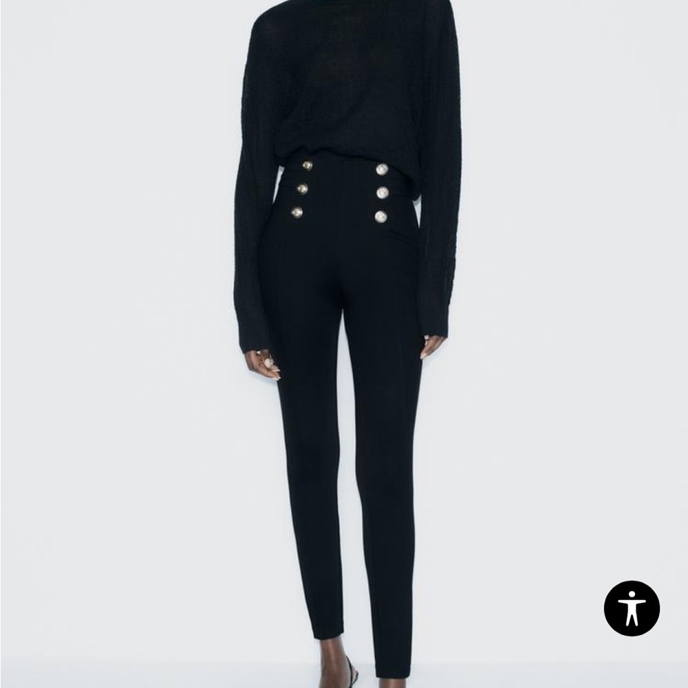 Zara Gold Button Leggings